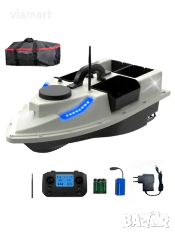 Лодка за захранка с GPS Flytec D19 - Бяла, 12000 mAh, 4 контейнера, сак за съхранение, снимка 4 - Стръв и захранки - 50526644