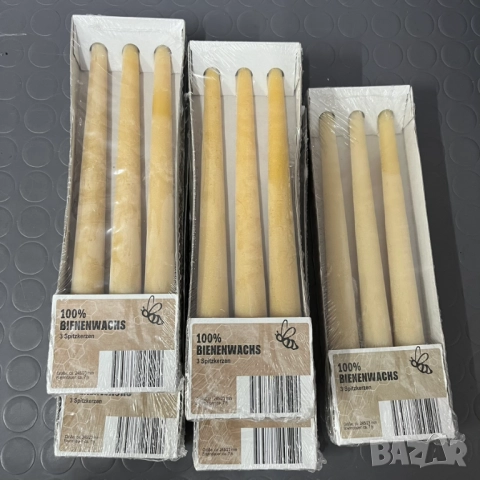 Комплект свещи от 100% пчелен восък