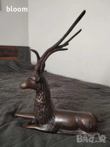 Бронзова фигура на елен, снимка 4 - Декорация за дома - 50982430