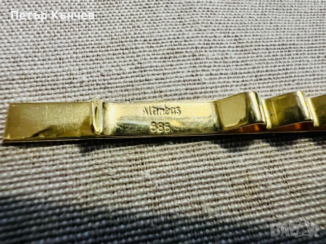 Златна игла за вратовръзка, снимка 2 - Колиета, медальони, синджири - 53991367