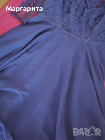 Елегантна тъмносиня рокля с бродерия Chi Chi London Curve, снимка 12 - Рокли - 40060176