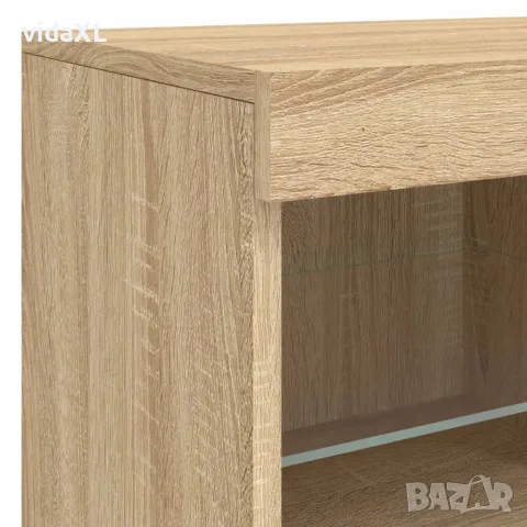 vidaXL Сайдборд с LED светлини, сонома дъб, 81x37x67 см, снимка 10 - Бюфети - 56148139