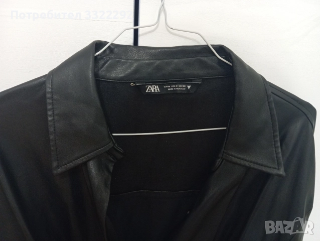 Дамска кожена рокля Zara, M, снимка 3 - Рокли - 52771628