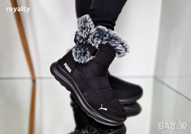Пума Зимни Дамски Апрески С Пух, снимка 7 - Дамски апрески - 52116796