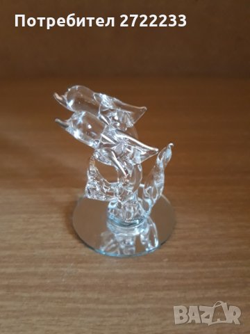 Нова изящна стъклена фигурка делфини , снимка 8 - Статуетки - 30097401
