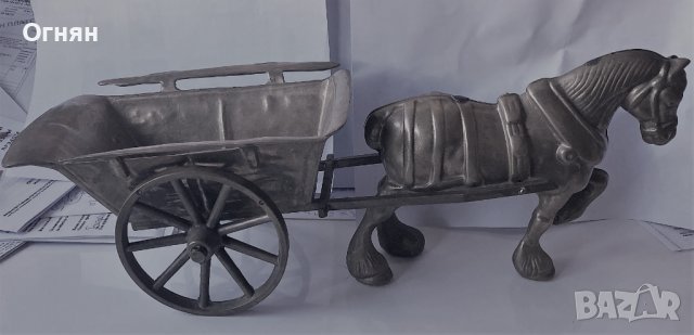 Стара  Масивна  Пластика Колесница, снимка 3 - Антикварни и старинни предмети - 38193087