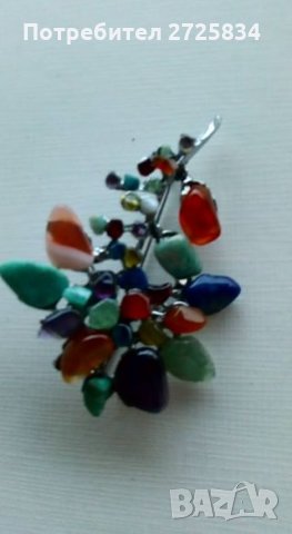 Брошка с полускъпоценни камъни, снимка 2 - Други - 34936636