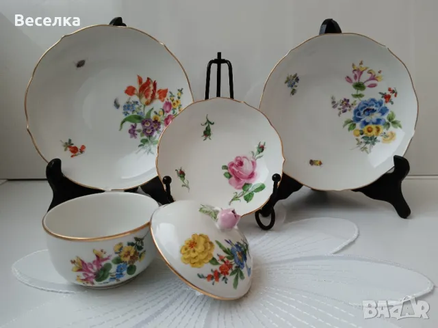 Meissen, чинийка/купичка, маркировка кръстосани мечове , снимка 6 - Антикварни и старинни предмети - 48438658