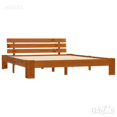 vidaXL Рамка за легло, меденокафява, бор масив, 180x200 см, снимка 2 - Спални и легла - 56146575