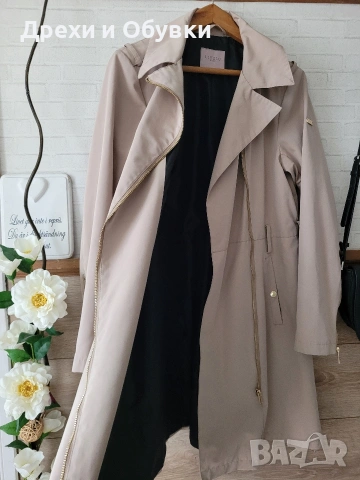 Бежов тренч с ципове LIVELO , снимка 13 - Палта, манта - 51863297