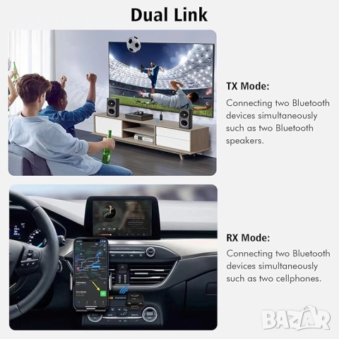 ByDiffer Bluetooth 5.2 Аудио предавател/приемник за телевизор  за кола, самолет, домашна стерео сист, снимка 4 - Други - 51511329