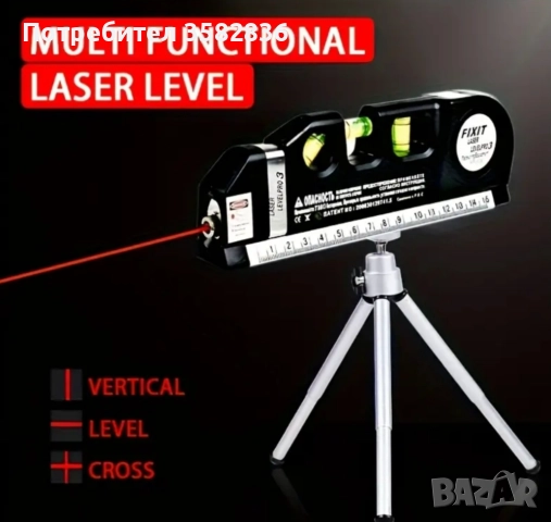 Лазерен нивелир 4 в 1 – FIXIT Pro 3 | Лазер + Рулетка + Нивели + Линийка, снимка 9 - Измервателни инструменти - 52579131