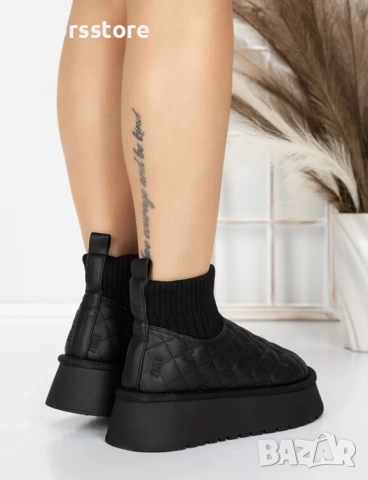 Равни боти - черни - 8733 , снимка 2 - Дамски боти - 52529652