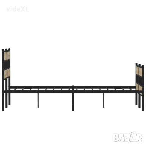 vidaXL Метална рамка за легло, без матрак, дъб сонома, 120x190 см, снимка 5 - Спални и легла - 56147474