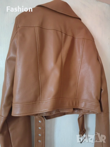 Кожено яке Stradivarius, снимка 6 - Якета - 53201738