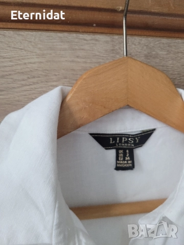 Бяла риза LIPSY лен , снимка 4 - Ризи - 51788727