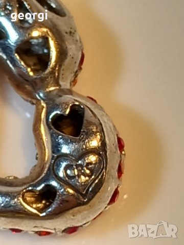 Сребърно колие с висулка сърце с камъни, снимка 6 - Колиета, медальони, синджири - 39130869