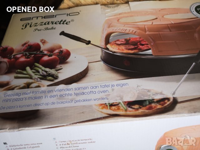Фурна за пица Emerio, Pizzarette the Original, ръчно изработено покритие от теракотена глина, снимка 6 - Други - 39131241