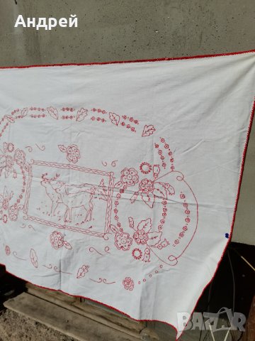 Старинен бродиран ковьор,покривка за стена #203, снимка 4 - Антикварни и старинни предмети - 39803148