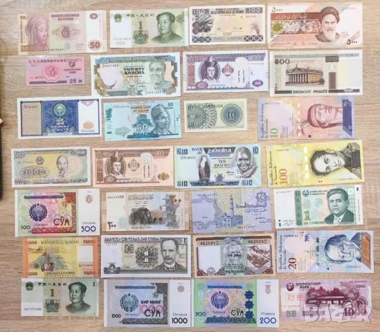 Колекция от 103 броя банкноти UNC - без повтарящи се, снимка 3 - Нумизматика и бонистика - 50351974