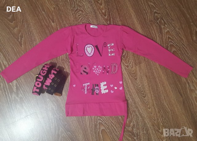 Розова блуза 152см-6лв.+подарък колан, снимка 1 - Детски Блузи и туники - 39582066