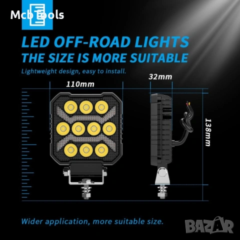 Диоден халоген LED с бяла светлина и жълт габарит 12/24V T774, снимка 3 - Аксесоари и консумативи - 54186379