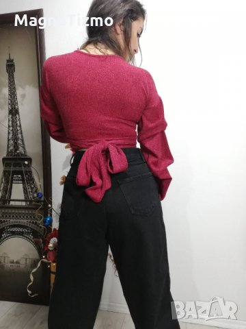 Уникална блуза в червено, снимка 6 - Блузи с дълъг ръкав и пуловери - 30863754