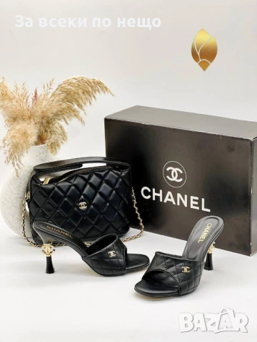Chanel Дамски Чехли На Ток Шанел - Различни Цветове Код SK1286, снимка 2 - Чехли - 54286054