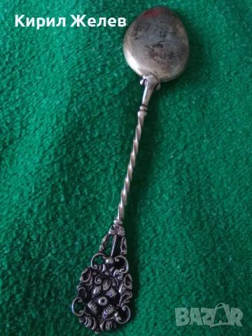 RAVENSBURG СТАРА НЕМСКА КОЛЕКЦИОНЕРСКА ЕМАЙЛИРАНА СРЕБЪРНА ЛЪЖИЧКА За КАФЕ СРЕБРО 800 ПРОБА 42987, снимка 18 - Колекции - 44376342