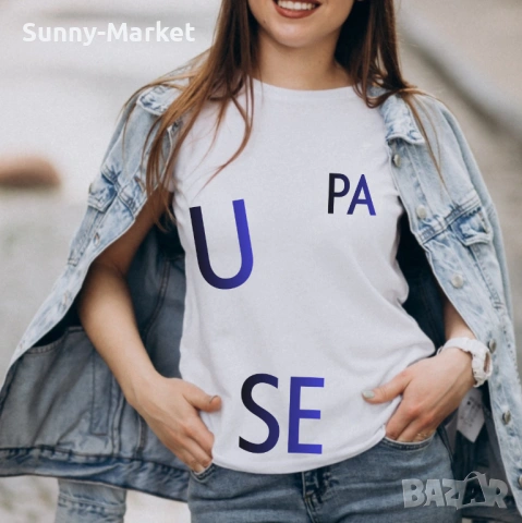 Дамски тениски PAUSE , 7 модела дамски и детски тениски , къс ръкав , бяла тениска , снимка 3 - Тениски - 54130230