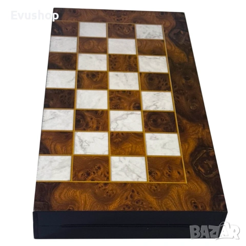 Комплект табла, шах, дама 3в1, дърво, 48x48 см, снимка 8 - Шах и табла - 54315726