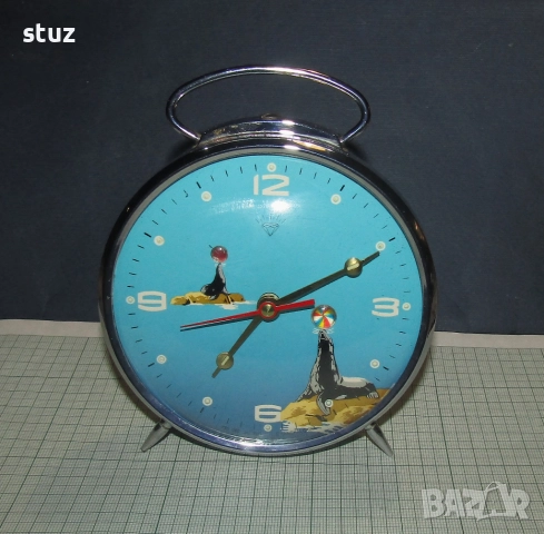 Анимиран будилник с тюленчета, механичен, снимка 2 - Антикварни и старинни предмети - 52886756