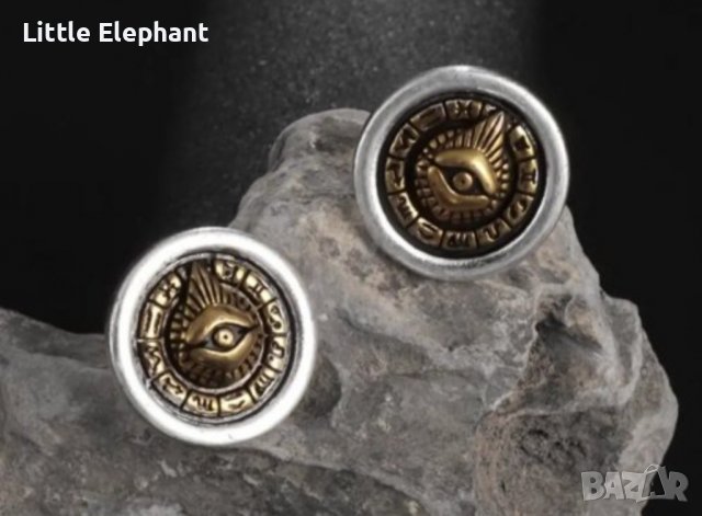 Сребърни обеци,"Очите на Бог-12 constallation",silver and gold/нови