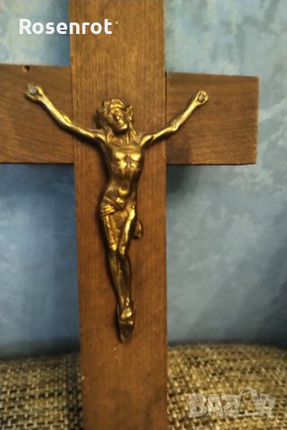  Двойка кръстове дърво бронз, снимка 7 - Икони - 30337295