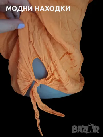 Дамска оранжева блузка, снимка 3 - Тениски - 49667091