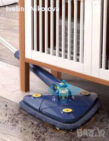 Разтегателен триъгълен MOP за почистване  360° с 3 парцала ПРОМОЦИЯ!, снимка 4 - Парочистачки и Водоструйки - 52119781