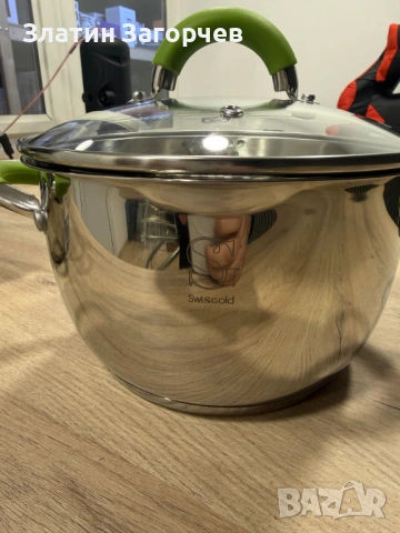 Комплект тенджери Swissgold Alana – 3 броя с капак, 5-слойно дъно, нови