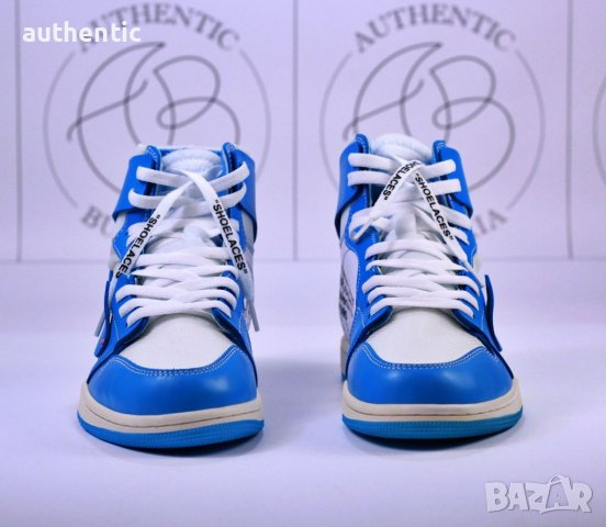 Nike Air Jordan 1 Off-White University Blue, снимка 3 - Маратонки - 36013219