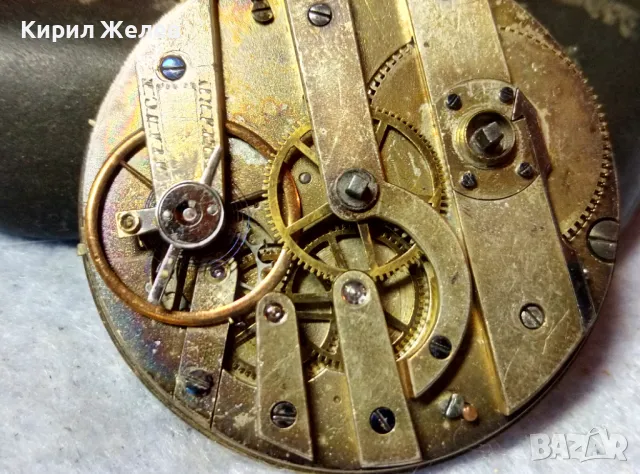 МЕХАНИЗЪМ от РЯДЪК СТАР ШВЕЙЦАРСКИ ДЖОБЕН ЧАСОВНИК с РИМСКИ ЦИФЕРБЛАТ и ФУНКЦИОНИРАЩ БАЛАНС 49643, снимка 4 - Антикварни и старинни предмети - 48563436