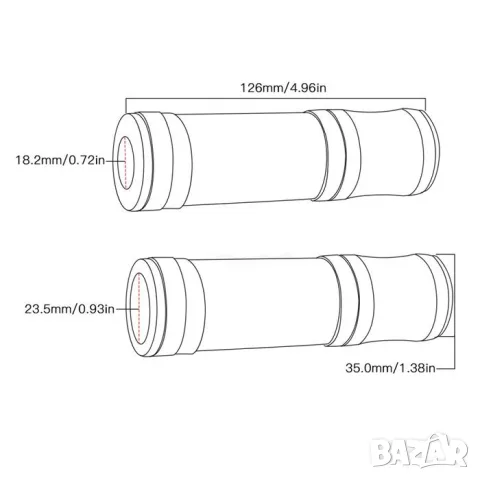 Черни спортни дръжки за мотор 126 mm с отвор 23.5 mm, снимка 4 - Аксесоари и консумативи - 55866098