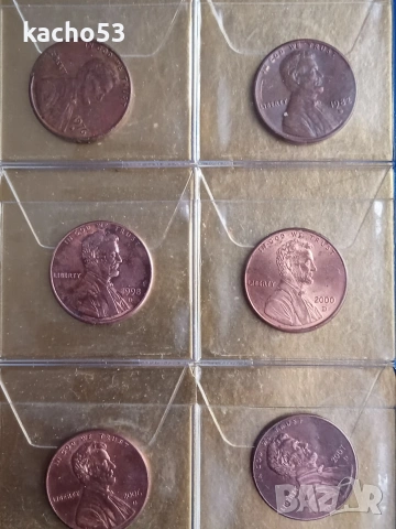 1 цент 1963-2007 г.- 40 броя , САЩ, снимка 6 - Нумизматика и бонистика - 54255223