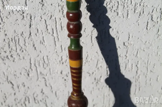 Стара хурка с примитивна резба, снимка 3 - Други ценни предмети - 49596239