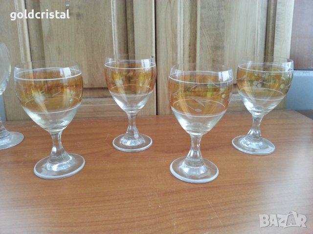 Стъклени чаши гравирани, снимка 8 - Антикварни и старинни предмети - 36992197