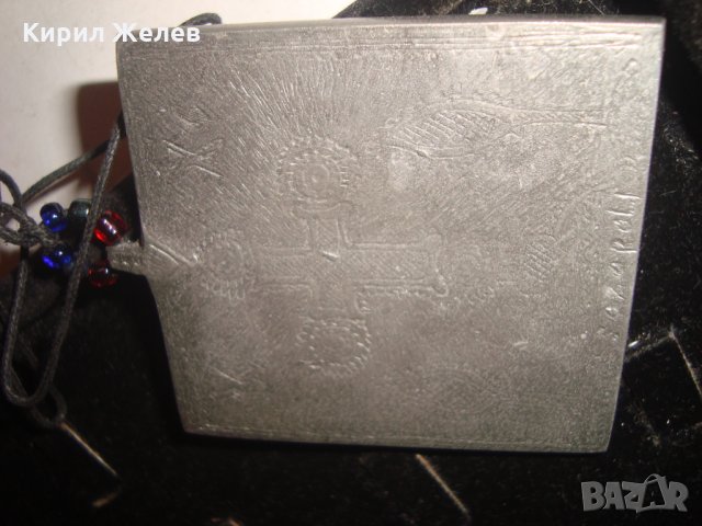 ДВУСТРАННА НАГРЪДНА МАСИВНА ПРАВОСЛАВНА ИКОНА МАЙСТОРСКА ИЗРАБОТКА БЯЛ СРЕБРИСТ МЕТАЛ СОЗОПОЛ 12687, снимка 12 - Колекции - 30695538