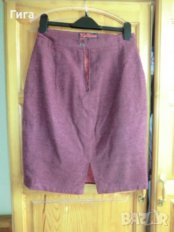 Вишнева права пола за зимата кашмир, снимка 5 - Поли - 37204517