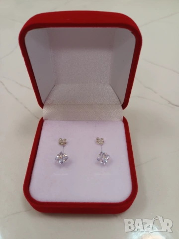 Сребърни обеци, обици с камък