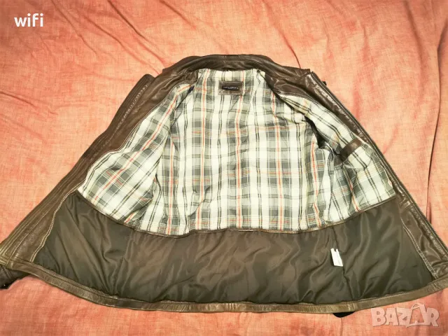 Кожено яке от естествена кожа марка Mario Conti XL, снимка 3 - Якета - 47466008