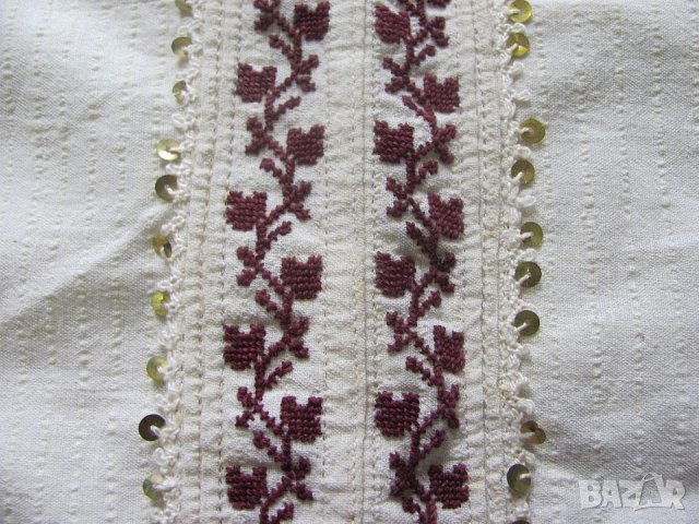 19 век Фолк Арт Мъжка Памучна Риза, снимка 6 - Антикварни и старинни предмети - 35194883