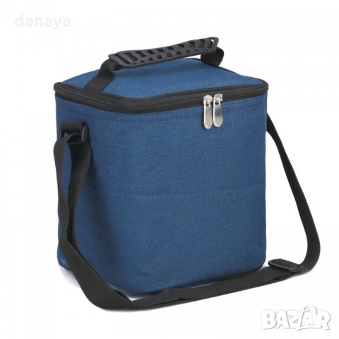 1946 Термо чанта за храна и напитки с регулируема дръжка, тъмно синя, снимка 2 - Хладилни чанти - 31587471