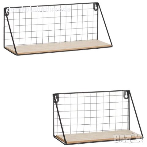 Декоративни метал и дърво рафтове 2 размера,36x14x12 см - 26x14x12 см, снимка 2 - Етажерки - 40593309